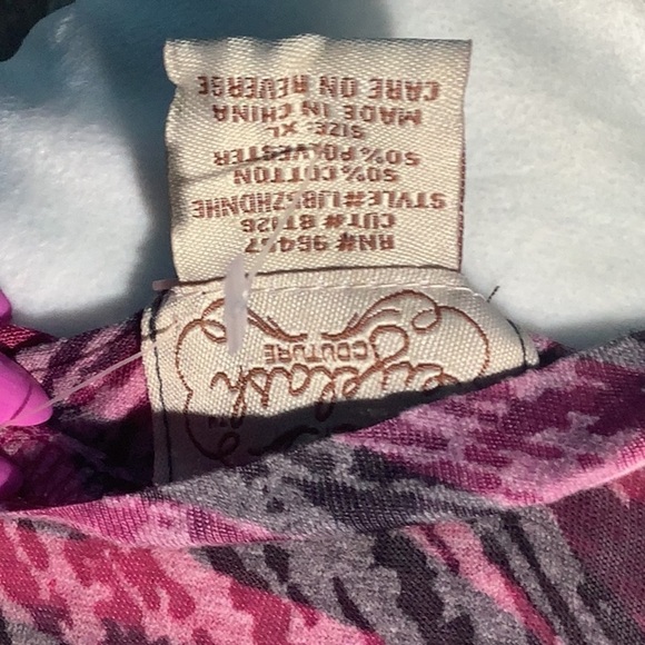 Eyelash Couture NEW - Sz XL -  super cool long sleeve - pattern transparent  TOP - Picture 10 of 11